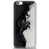 iPhone 6 Plus Kılıf HD Baskılı Kılıf - Siyah ve Beyaz + Tam Ekran Koruyucu