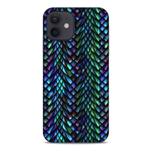Apple iPhone 12 Kılıf Dragons (1) Kılıfı Ejderha Pulları Rainbow