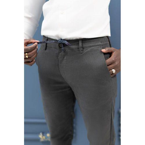 Slimfit Beli İplikli Pamuklu Gabardin Kışlık Jogger Pantolon