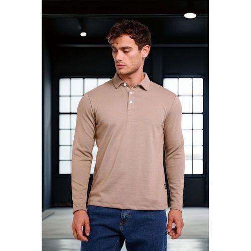 Ridley Regular Fit Doubleface Interlok Polo Yaka Erkek Sweatshirt - Bej