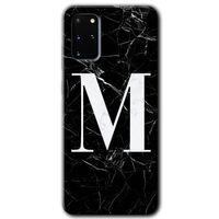Samsung Galaxy S20 Plus HD Baskılı Kılıf + 9D Tam Ekran Koruyucu - Siyah Mermer  M Harfi
