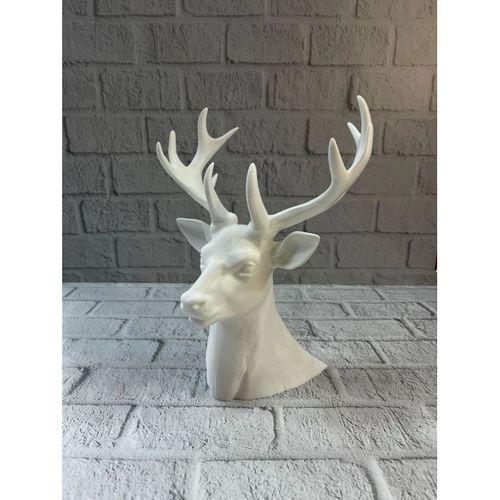 Beyaz Geyik Biblo 23 Cm Dekoratif Modern Tasarım