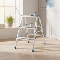 3+3 Çift Basamaklı Alüminyum Metal Merdiven