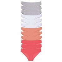 12 adet Süper Eko Set Likralı Kadın Slip Külot Gri Beyaz Pudra Fuşya