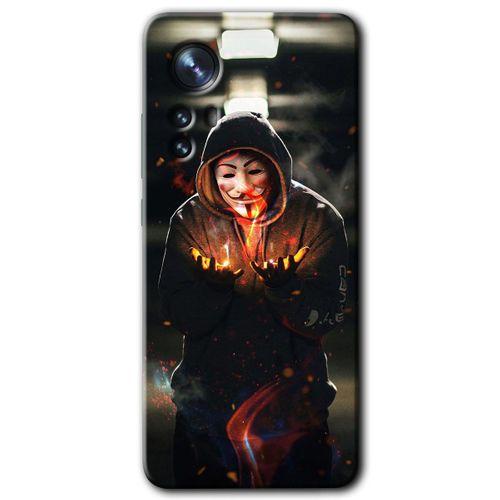 MRCİLETİSİM Xiaomi Mi 12 Kılıf HD Desen Baskılı Arka Kapak + Temperli Cam - V for Fire