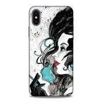 Lopard Apple iPhone XS Uyumlu Kılıf Sürreal Yüzler ♀ (24) Darbe Emici Kılıf Desenli
