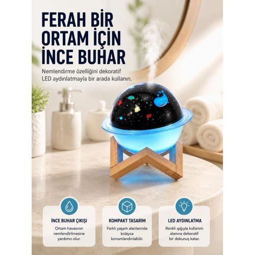 Projektör Işığı Bulunan Usb Bağlantılı Mini Aromaterapi Destekli Hava Nemlendirici