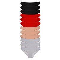 12 Adet Süper Eko Set Likralı Kadın Slip Külot Siyah Kırmızı Ten Gri