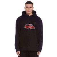 Kırmızı Tosbaa Baskılı Siyah Erkek Kapşonlu Sweatshirt