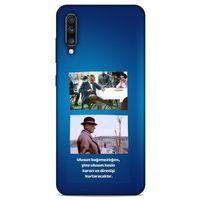 Samsung Galaxy A70s Kılıf Atatürk (6) Silikon Kılıf Koyu Mavi