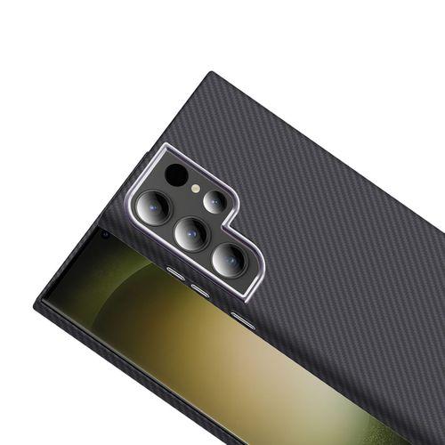 Galaxy S24 Ultra Kılıf M-safe Şarj Özellikli Karbon Fiber Görünümlü Zore Gros Kapak