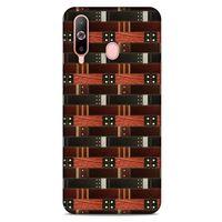 Samsung Galaxy A60 Kılıf Patchwork (19) Kılıfları Kahve Turuncu