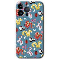 iPhone 14 Pro HD Baskılı Kılıf + 9D Tam Ekran Koruyucu - Funky Dragon