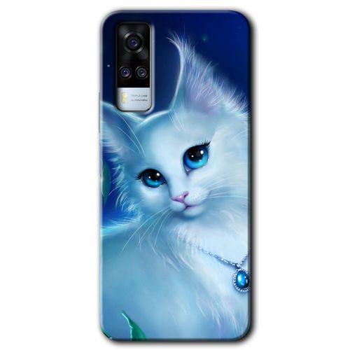 Vivo Y51a HD Baskılı Kılıf + 9D Tam Ekran Koruyucu - Cat Glance