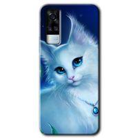 Vivo Y51a HD Baskılı Kılıf + 9D Tam Ekran Koruyucu - Cat Glance