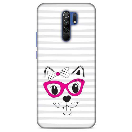 Lopard Xiaomi Redmi 9 Uyumlu Kılıf Kediler (16) Kalın Kılıf Fuşya Gözlük