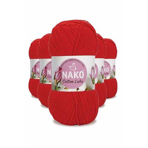 5 Adet Cotton Lüks Yelek Tunik Kazak Bluz Hırka İpi Yünü Kırmızı 97573