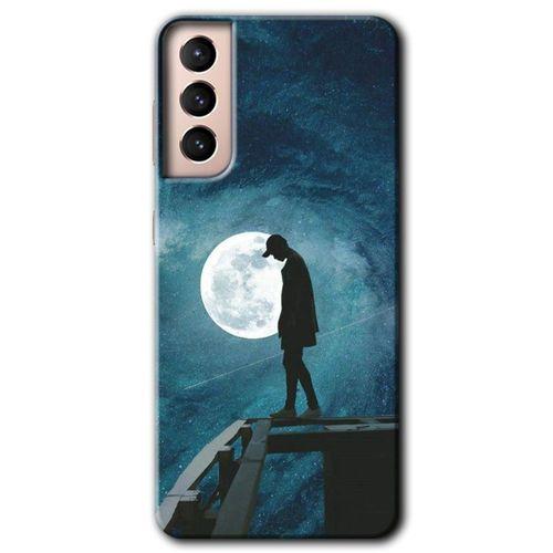 Potkal Hediye Fabrikası Samsung Galaxy S21 Plus Kılıf HD Desen Baskılı Arka Kapak - Dolunay Yalnızlık