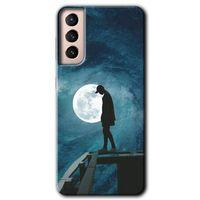 Potkal Hediye Fabrikası Samsung Galaxy S21 Plus Kılıf HD Desen Baskılı Arka Kapak - Dolunay Yalnızlık