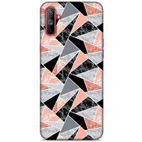 Mermer Desenli (32) Tema Soft Silikon Kılıf Bakır rengi Oppo Realme C3 Kılıf