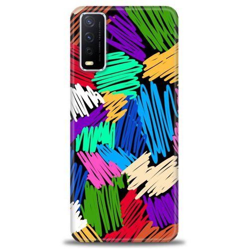 Vivo Y20S Kılıf HD Baskılı Kılıf - Karalama + Tam Ekran Koruyucu