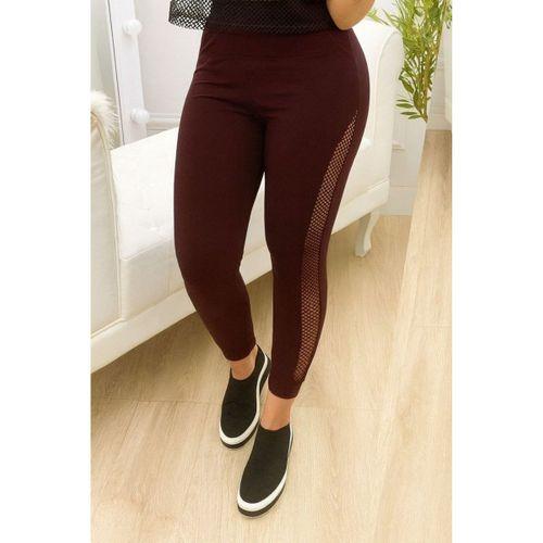 Kadın Yüksek Bel File Detaylı Dar Kesim Viskon Iki Iplik Pantolon