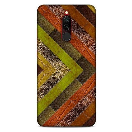 Xiaomi Redmi 8 Kılıf Patchwork (10) Full Koruma Kılıfı Yeşil Turuncu