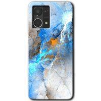 Potkal Hediye Fabrikası Oppo Reno 7 4G Kılıf HD Desen Baskılı Arka Kapak - Mavi Buzul