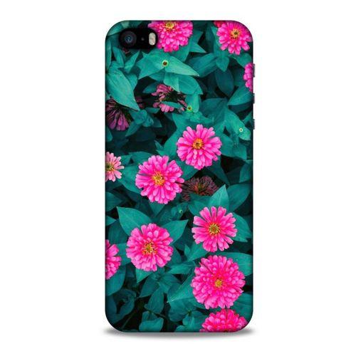 Lopard Apple iPhone SE Uyumlu Kılıf Bahar (39) Liquid Crystal Kılıf Fuşya Çiçekler