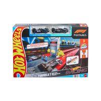 Hot Wheels Yarışları™ Formula 1® Hızlı Başlangıç Pist Seti ve 1:64 Ölçekli 2 Metal F1 Arabası JKM88