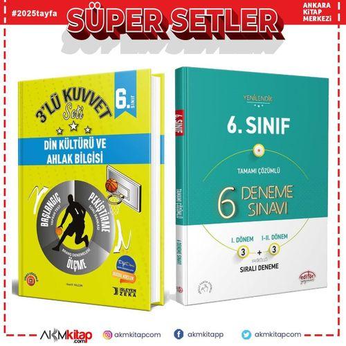 İşleyen Zeka 6. Sınıf Din Kültürü ve Ahlak Bilgisi 3 lü Kuvvet Serisi ve Editör Deneme Seti 2 Kitap