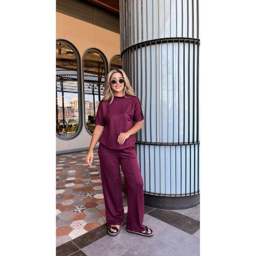 Kadın Kısa Kollu Bisiklet Yaka Omuzdan Düğmeli Viskon Iki Iplik Kısa Bluz Ve Pantolon Ikili Takım