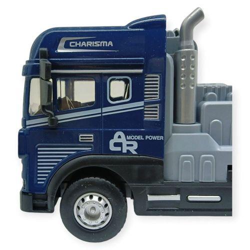 Metal Tır 1:24 - Sesli Işıklı Taşıyıcı Dorseli Tır 30 cm - Lacivert