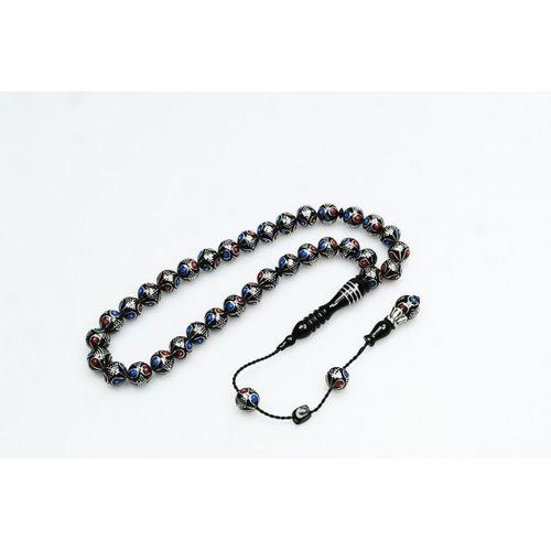 Oltu Taşı Çift Renk Damla Karpuz İşlemeli Tespih