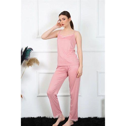 Kadın İp Askılı Somon Pijama Takım