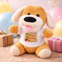 Happy Birthday Tişörtlü Peluş Oyuncak Köpek