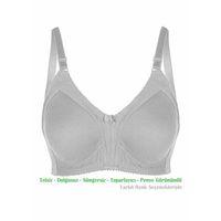 Alışveriş Meydanı Kadın Gri Penye Pamuk Toparlayıcı Küçültücü Balensiz Sütyen