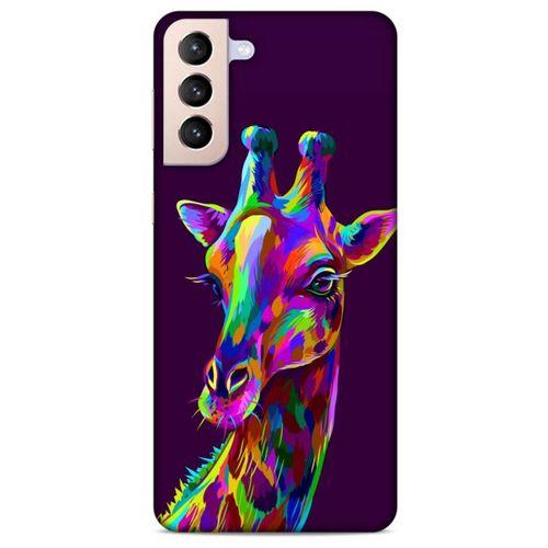 Samsung Galaxy S21 Uyumlu Kılıf Mor Delisi (30) Silicone Case Zürafa