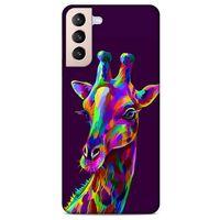 Samsung Galaxy S21 Uyumlu Kılıf Mor Delisi (30) Silicone Case Zürafa