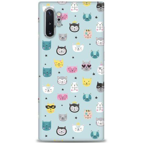 Samsung Galaxy Note 10 Plus Kılıf HD Baskılı Kılıf - Cats + Tam Ekran Koruyucu