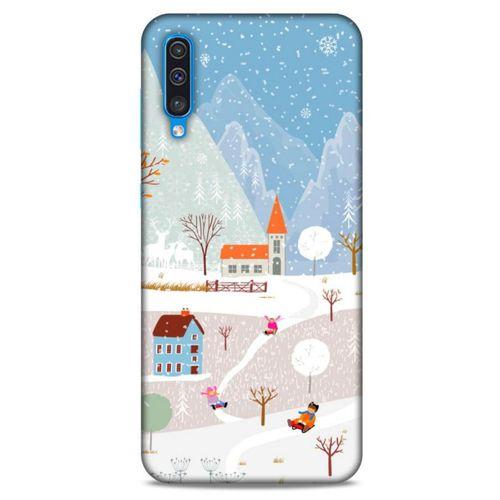 Samsung Galaxy A30s Kılıf Snowix (40) Fit Silikon Kılıf Beyaz Mavi