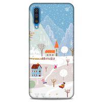 Samsung Galaxy A30s Kılıf Snowix (40) Fit Silikon Kılıf Beyaz Mavi
