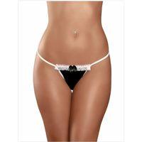 Fantezi Siyah Beyaz Dantelli Seksi Tanga