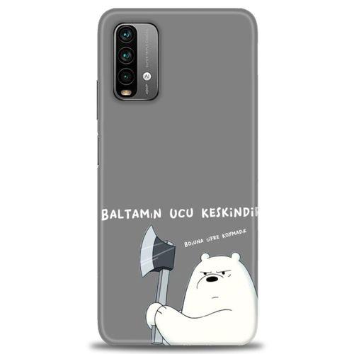 Xiaomi Redmi Note 9 4G Kılıf HD Baskılı Kılıf - Baltamın Ucu Keskindir + Tam Ekran Koruyucu