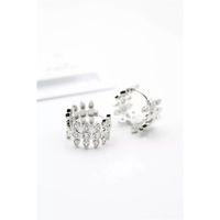 Taşlı Halka Küpe - Gümüş