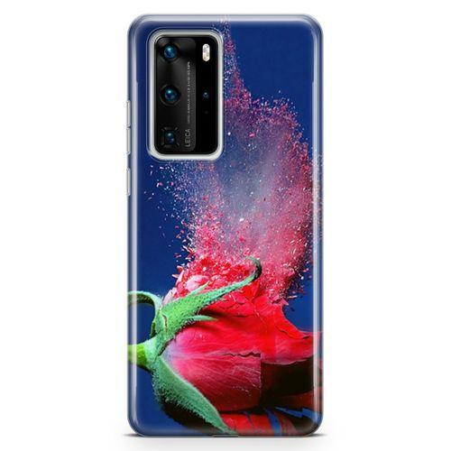 Huawei P40 Pro Kılıf Gül Kırıkları Arka Kapak Koruma Desenli Full Koruyucu