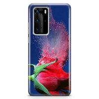 Huawei P40 Pro Kılıf Gül Kırıkları Arka Kapak Koruma Desenli Full Koruyucu