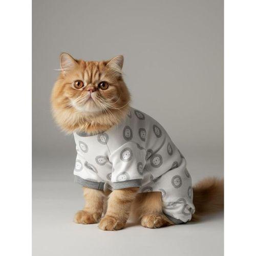 Soft Lion Kedi Tulumu | Pamuklu Penye Kedi Kıyafeti | Küçük Irklar İçin | Tüy Dökülmesini Azaltır