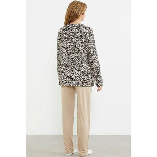 Sementa 76413 Rahat Kalıp Leopar Kombinli Pijama Takım