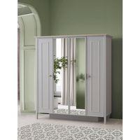 Yakamoz Sis Gri 4 Kapaklı Elbise Dolabı Gardırop 173x56x201cm